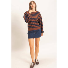 Lyla Striped Sweatshirt in Brown (REG)