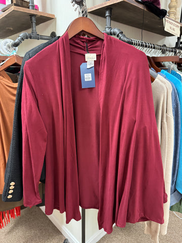 The Burgundy Open Cardigan (REG/PLUS)