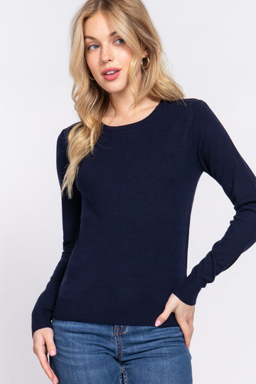 Basic Lightweight Sweater in Ink Navy (REG)