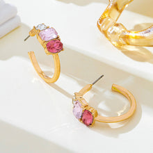 Rosy Crystal Hoop Earrings