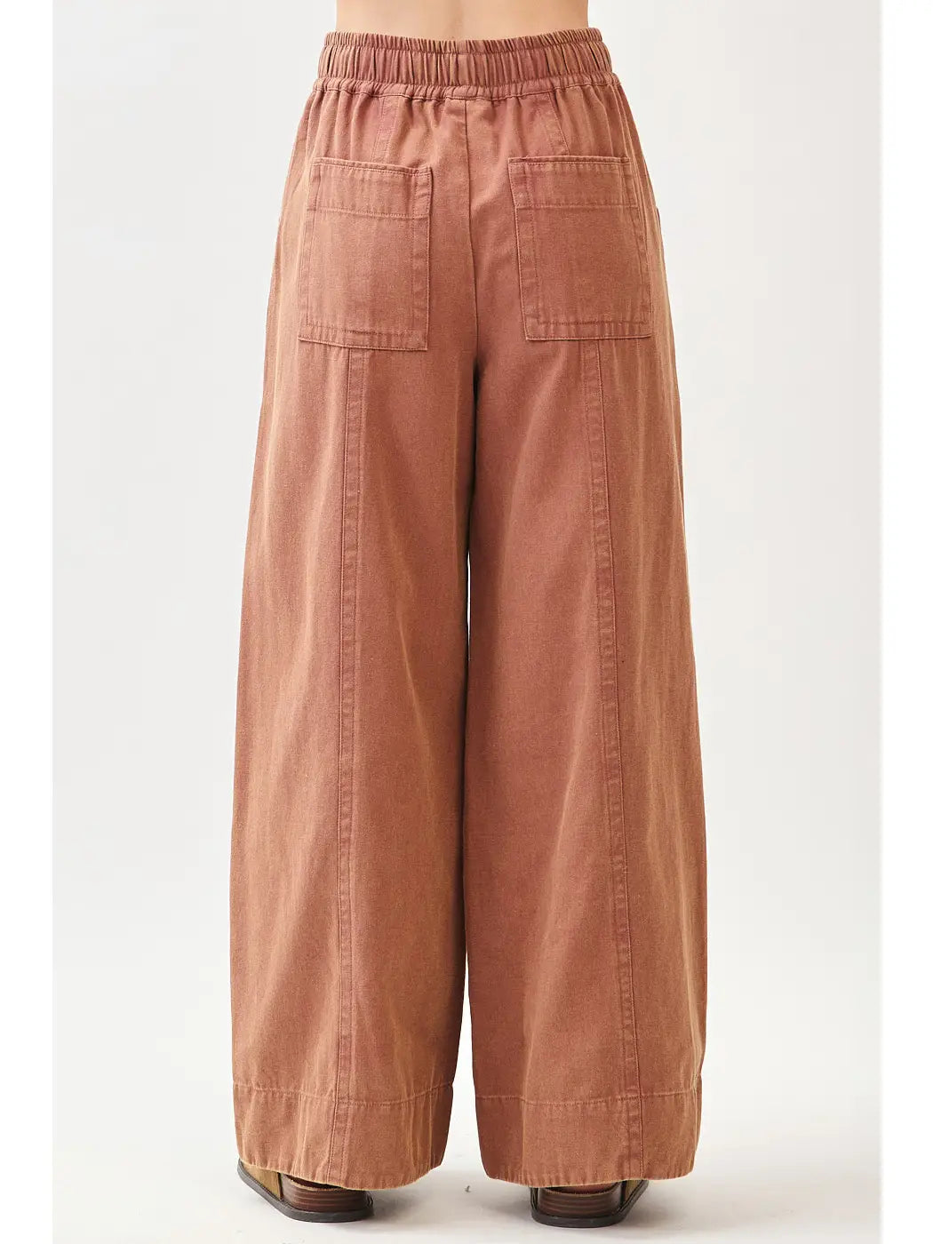 Mineral Wide Leg Twill Pants in Red Bean (REG)