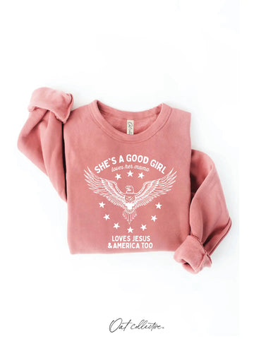 She's A Good Girl Sweatshirt in Mauve (REG)
