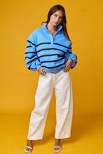 Addison Striped Pullover Top in Blue (REG)