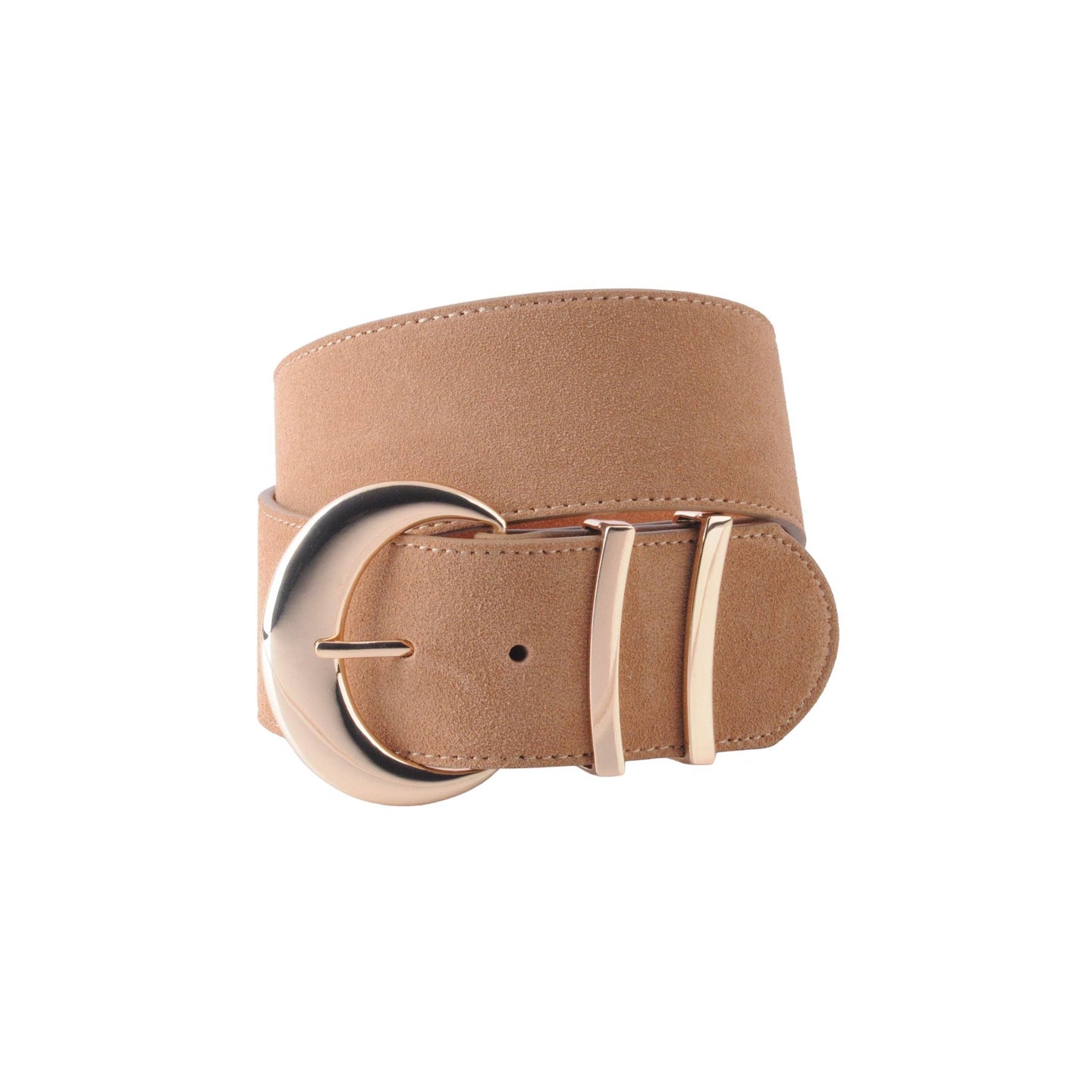 Suede Crescent Moon Buckle Belt