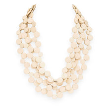 Wooden Disc Statement Necklace