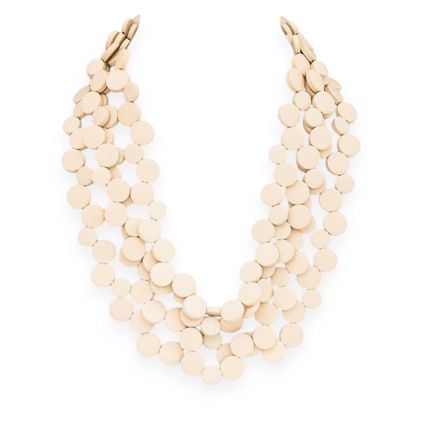 Wooden Disc Statement Necklace