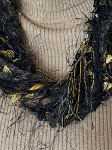 Handmade Black and Gold Scarf