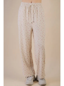 Comfy Floral Pants in Cream (REG/PLUS)