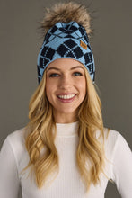 Blue Argyle Pom Hat