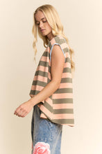 Sleeveless Striped Top in Olive (REG)