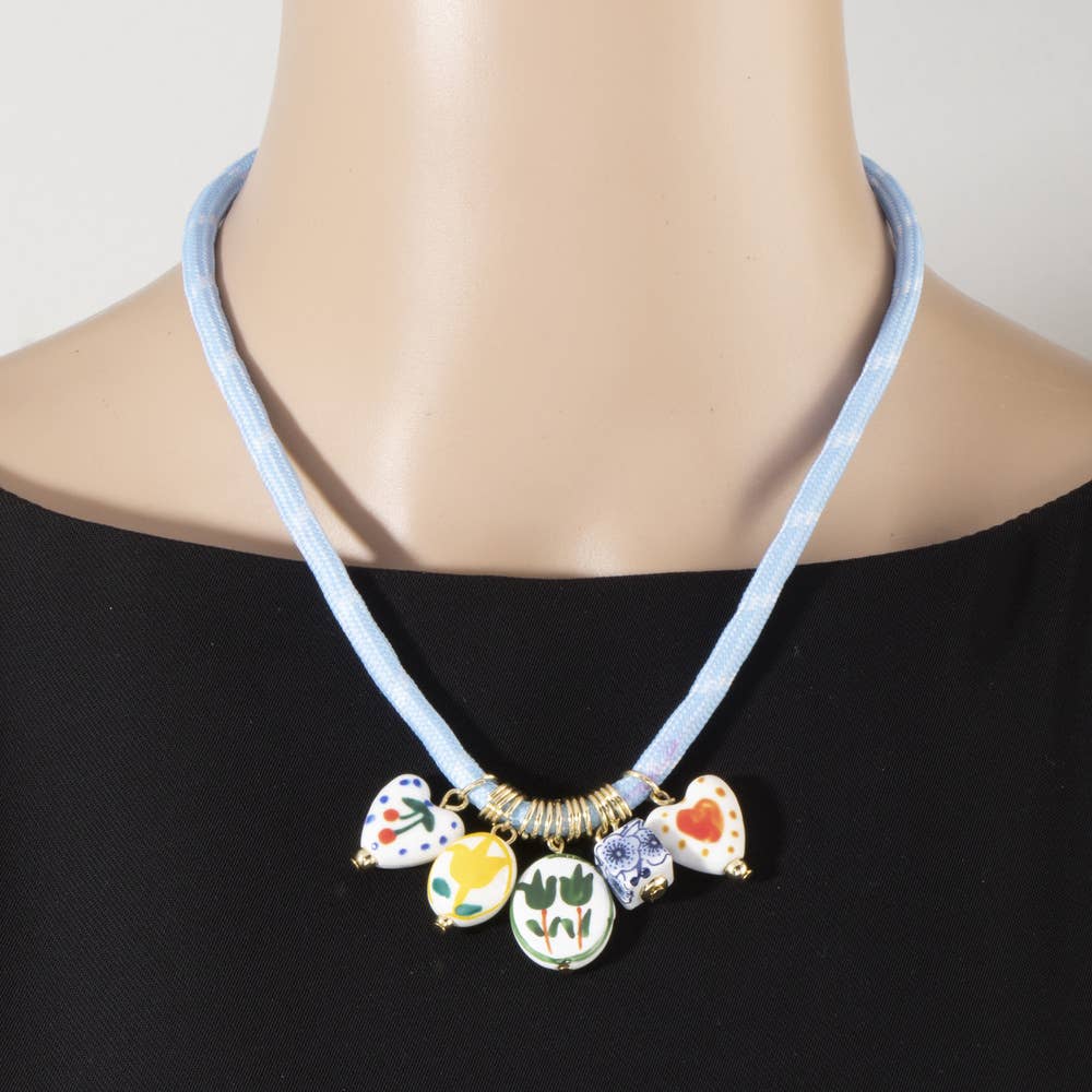 Ceramic Cluster Cord Necklace
