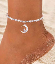Moon and Star Rhinestone Anklet