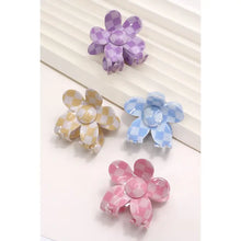 Checkered Flower Claw Clip