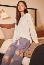Relaxed Daisy Patch Pants in Blue Haze (REG)