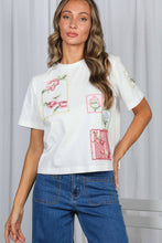 Floral Cross-Stitch Embroidery Top (REG)