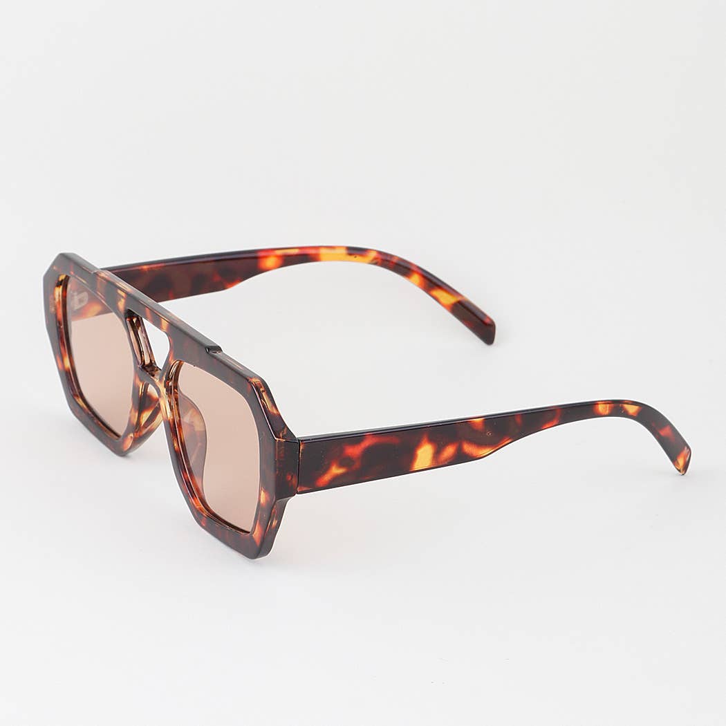 Straight Aviator Tinted Sunglasses