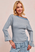 A Little Flare Striped Top in Denim (REG)