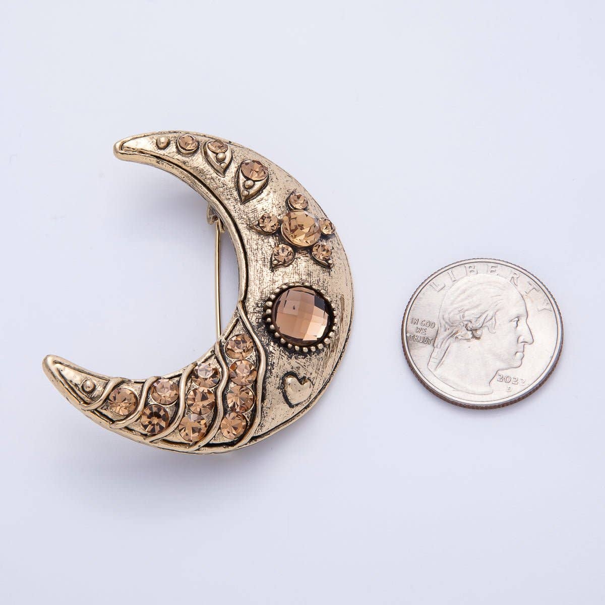 Celestial Crescent Moon Brooch