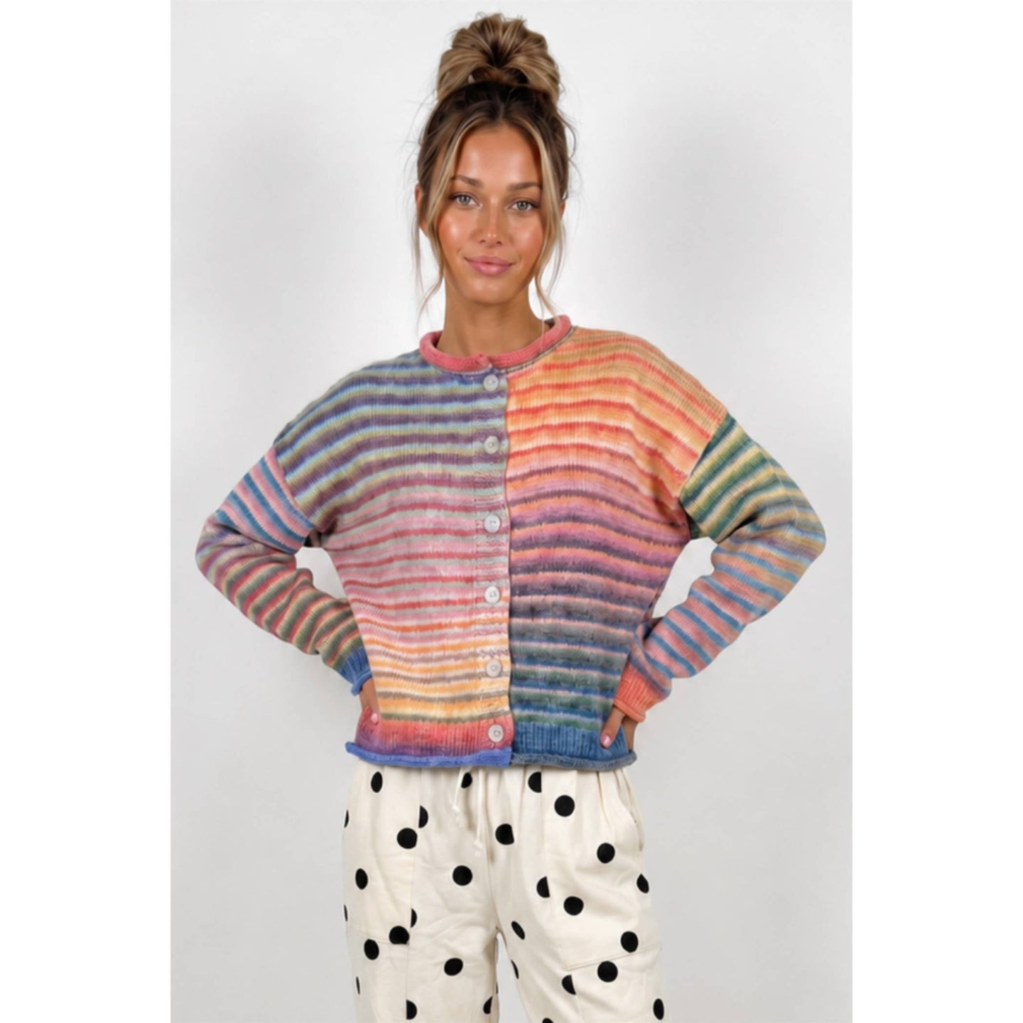 Rainbow Striped Cardigan (REG)