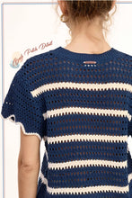 Crochet Scallop Sweater in Galaxy Blue (REG)