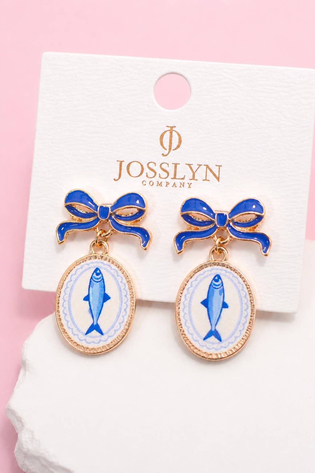 Enamel Bow Charm Earrings
