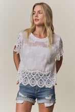 Sheer Floral Crochet Top (REG)