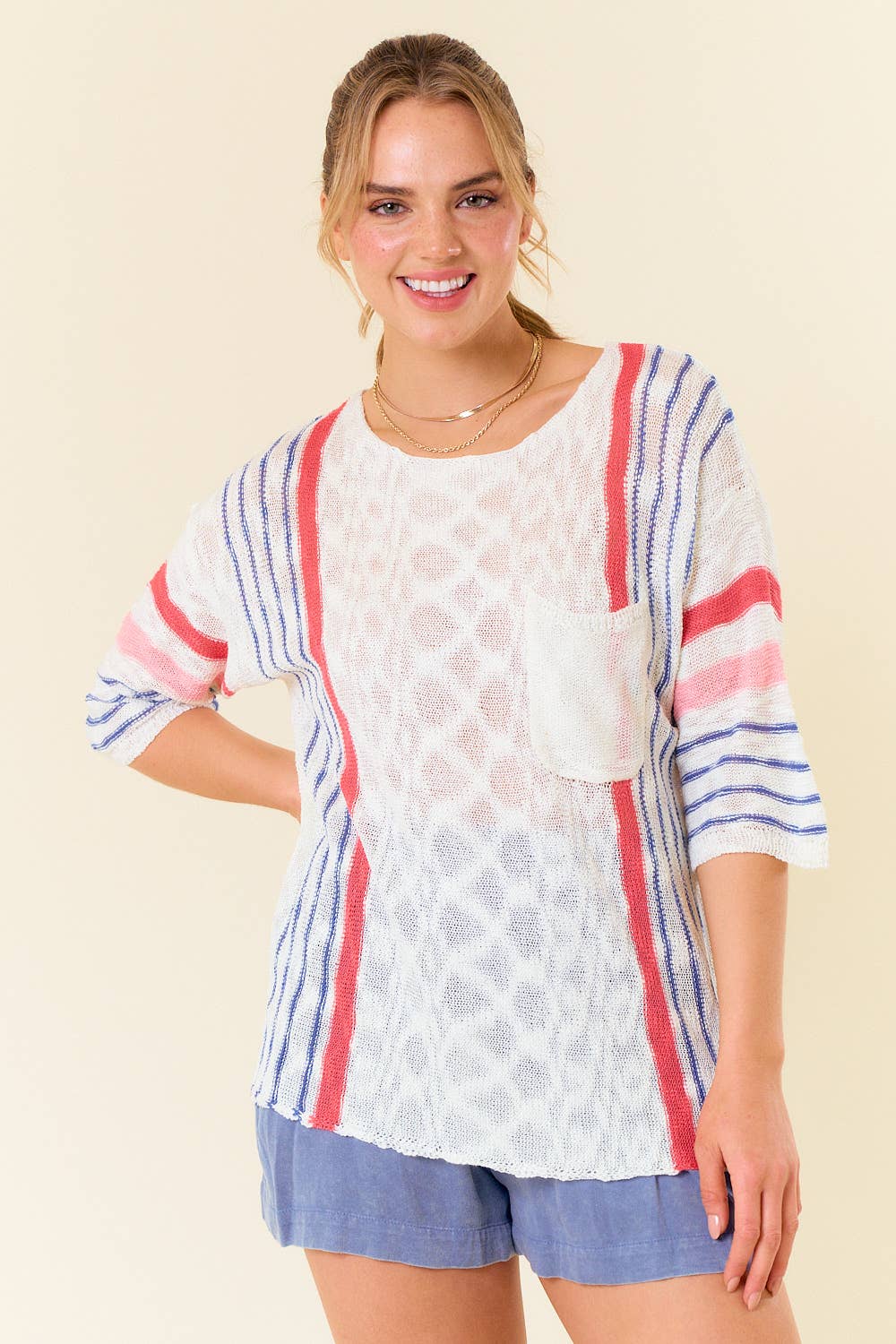 Summer Stripes Pocket Sweater (REG)