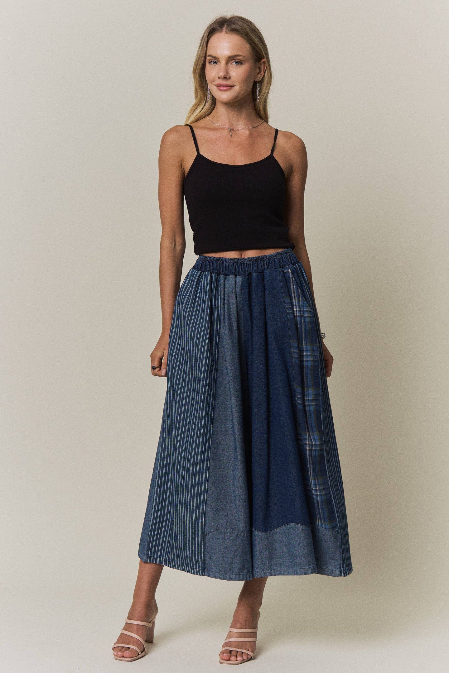 Mixed Media Wide Leg Pants (REG)