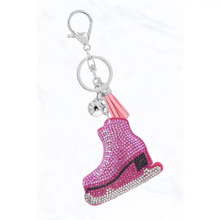 Pink Skate Sparkle Keychain