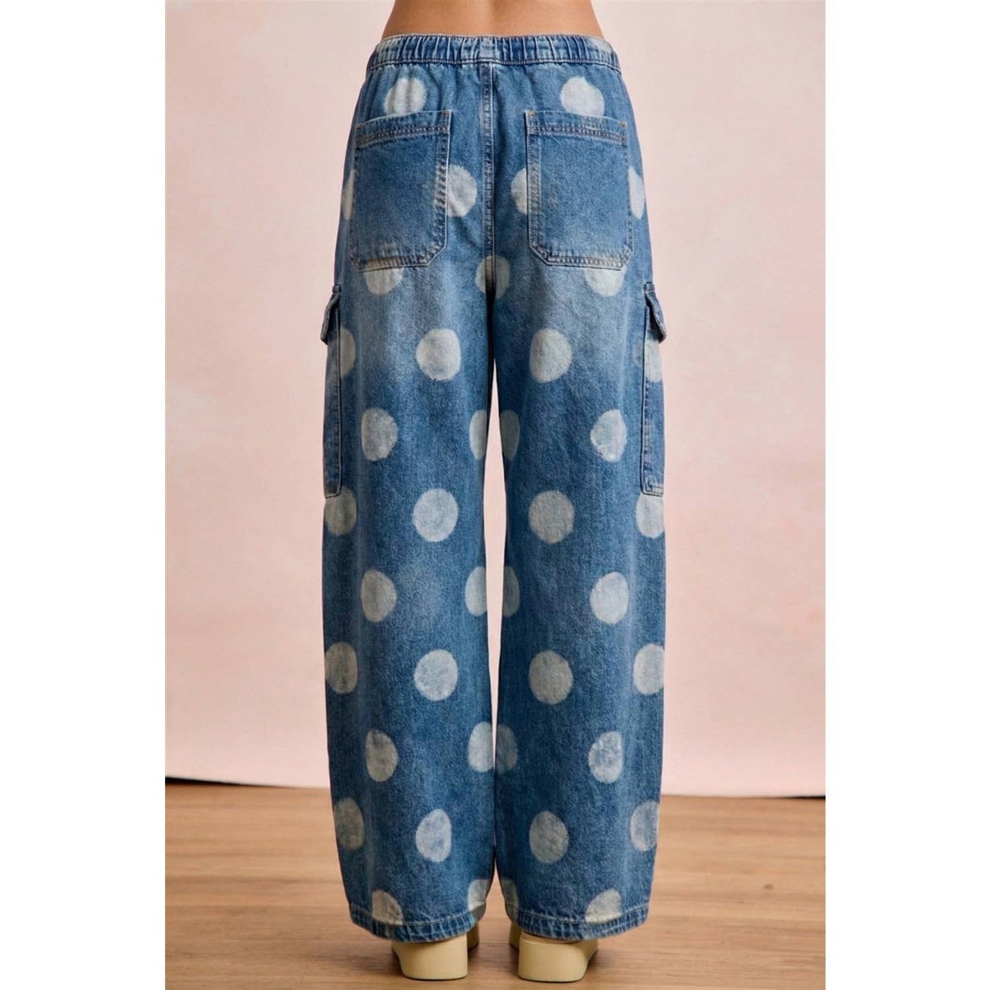 Washed Polka Dot Barrel Pants (REG)