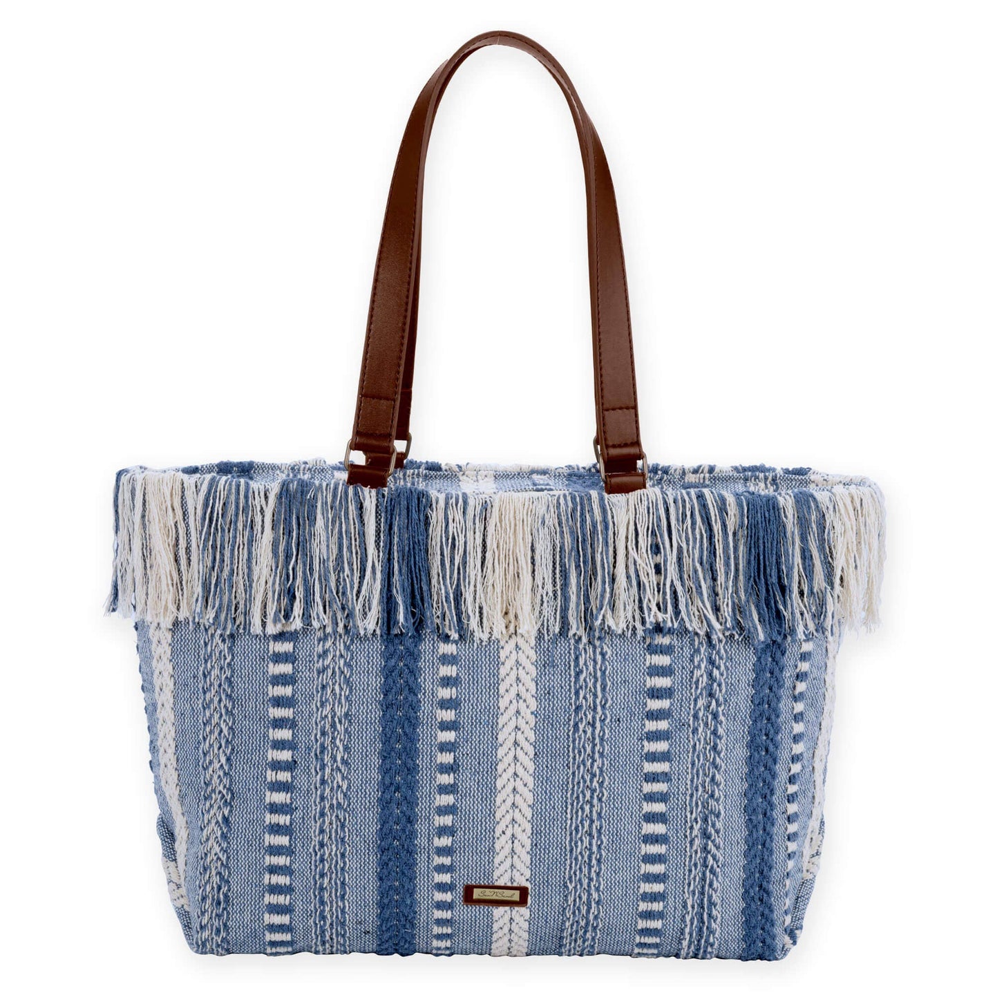 Woven Blues Tote Bag