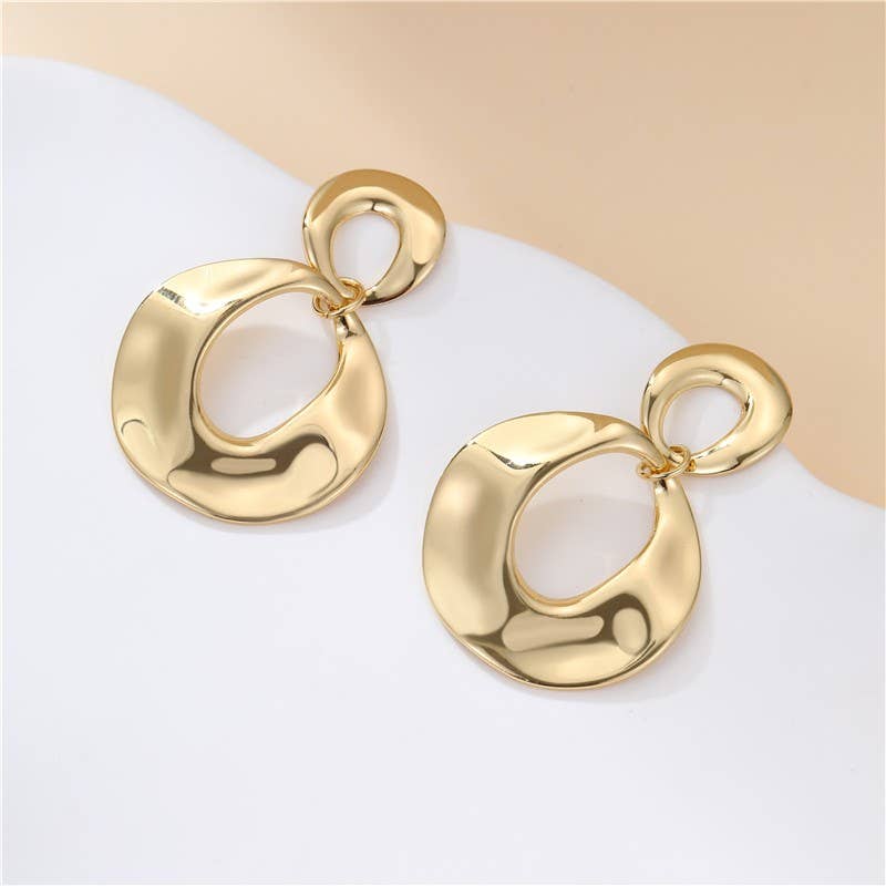 18K Classy Gold Drop Earrings