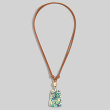Shell Grid Rectangle Cord Necklace