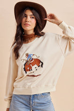 Yeehaw Western Horse Sweatshirt in Ivory (REG)