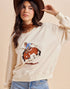 Yeehaw Western Horse Sweatshirt in Ivory (REG)