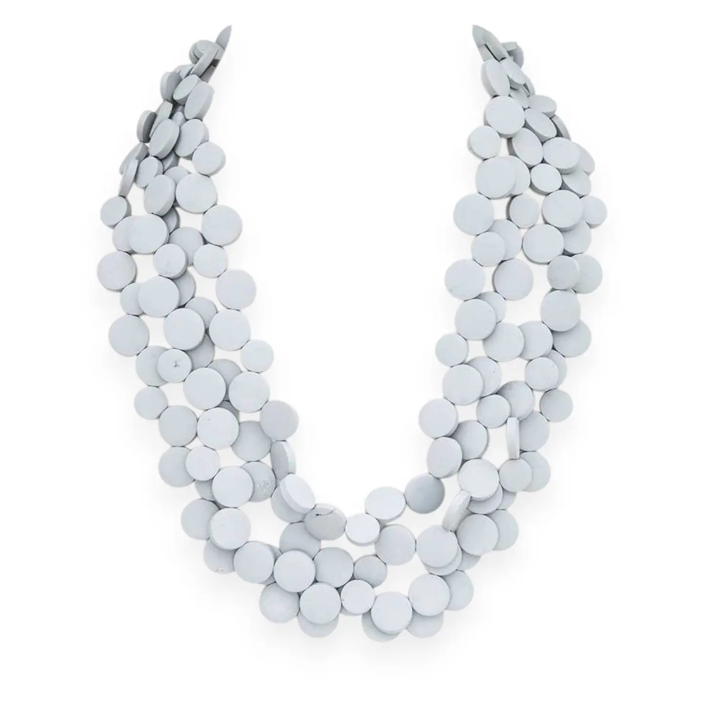 Wooden Disc Statement Necklace