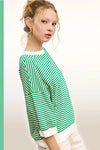 Classic Striped Top in Apple Green (REG)