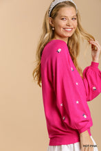 Star and Flower Embroidered Sweater in Hot Pink(REG)