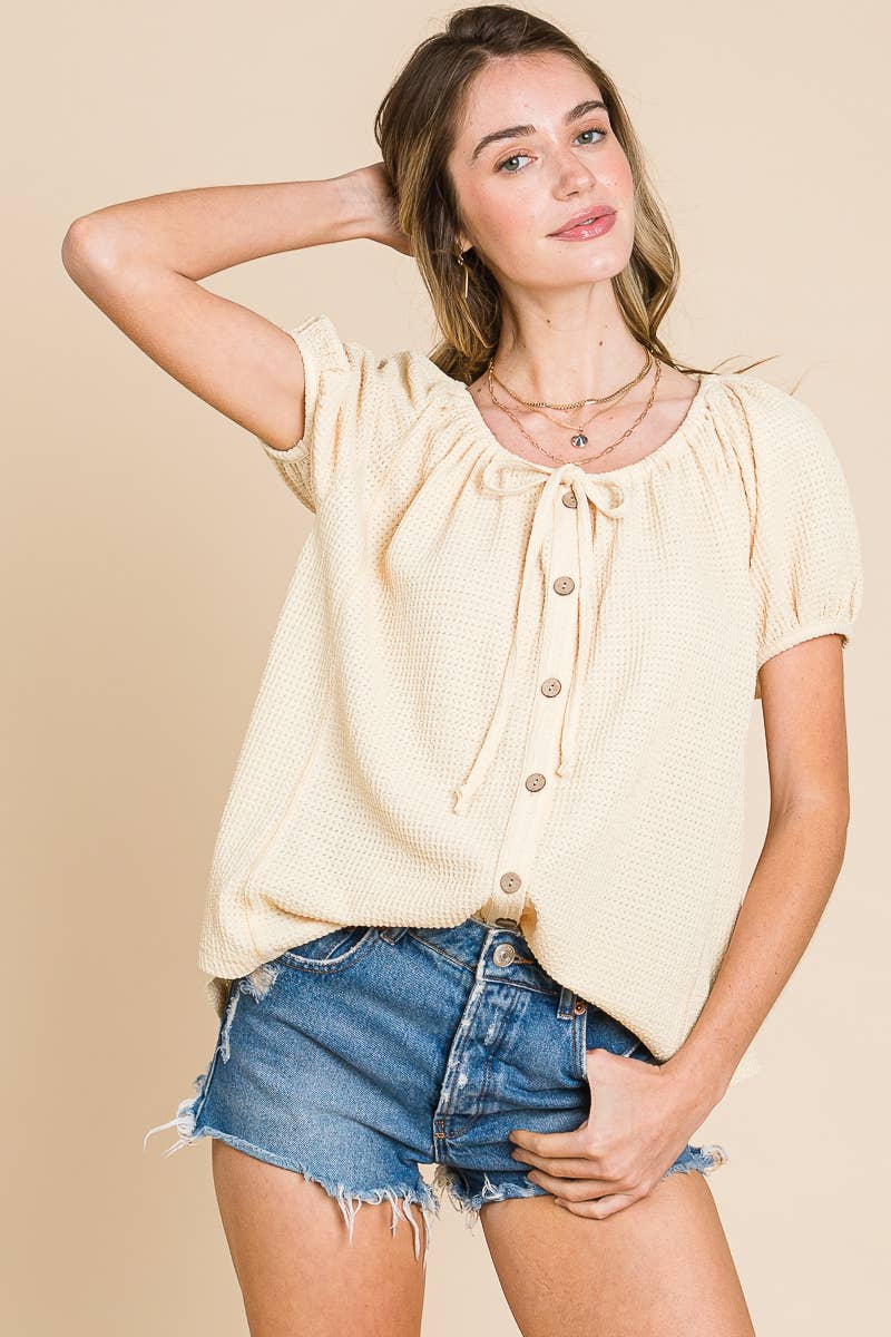 Textured Button Down Top (REG)