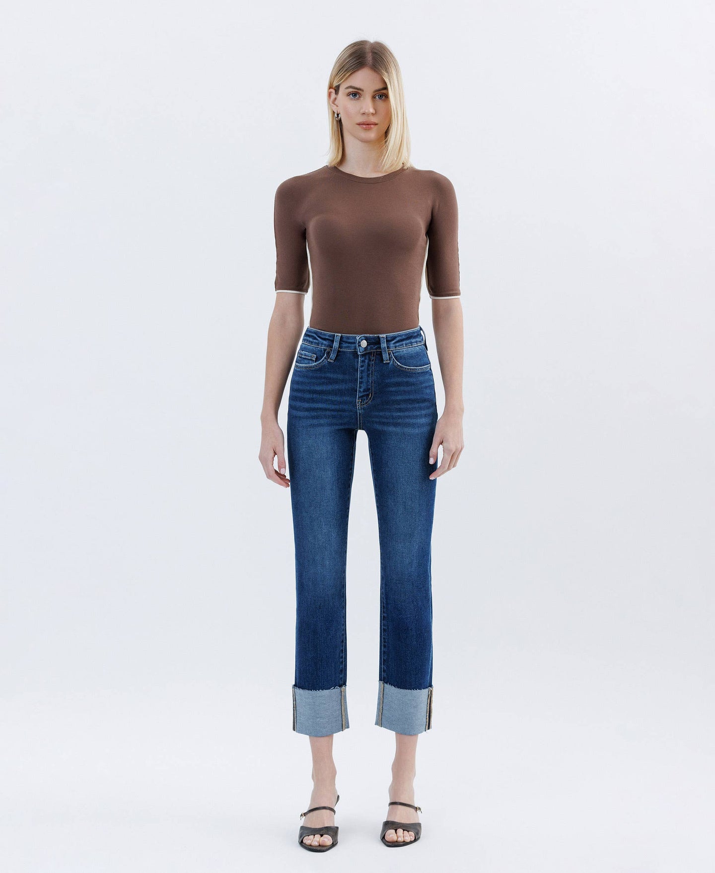 Lovervet High Rise Cuffed Straight Jeans LV1595 (REG)