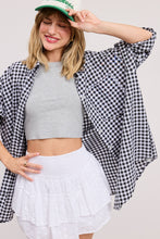 Oversized Gingham Top in Black (REG/PLUS)