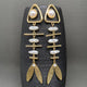 Abstract Pearl Fishbone Earrings