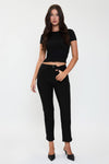 Hyperstretch Cropped Straight Pants in Dark Berry (REG)