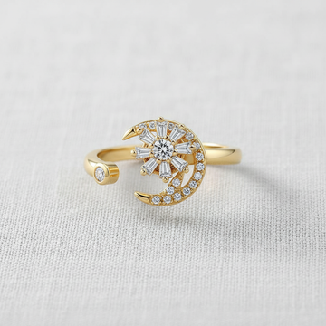 Rotating Crystal Open Ring