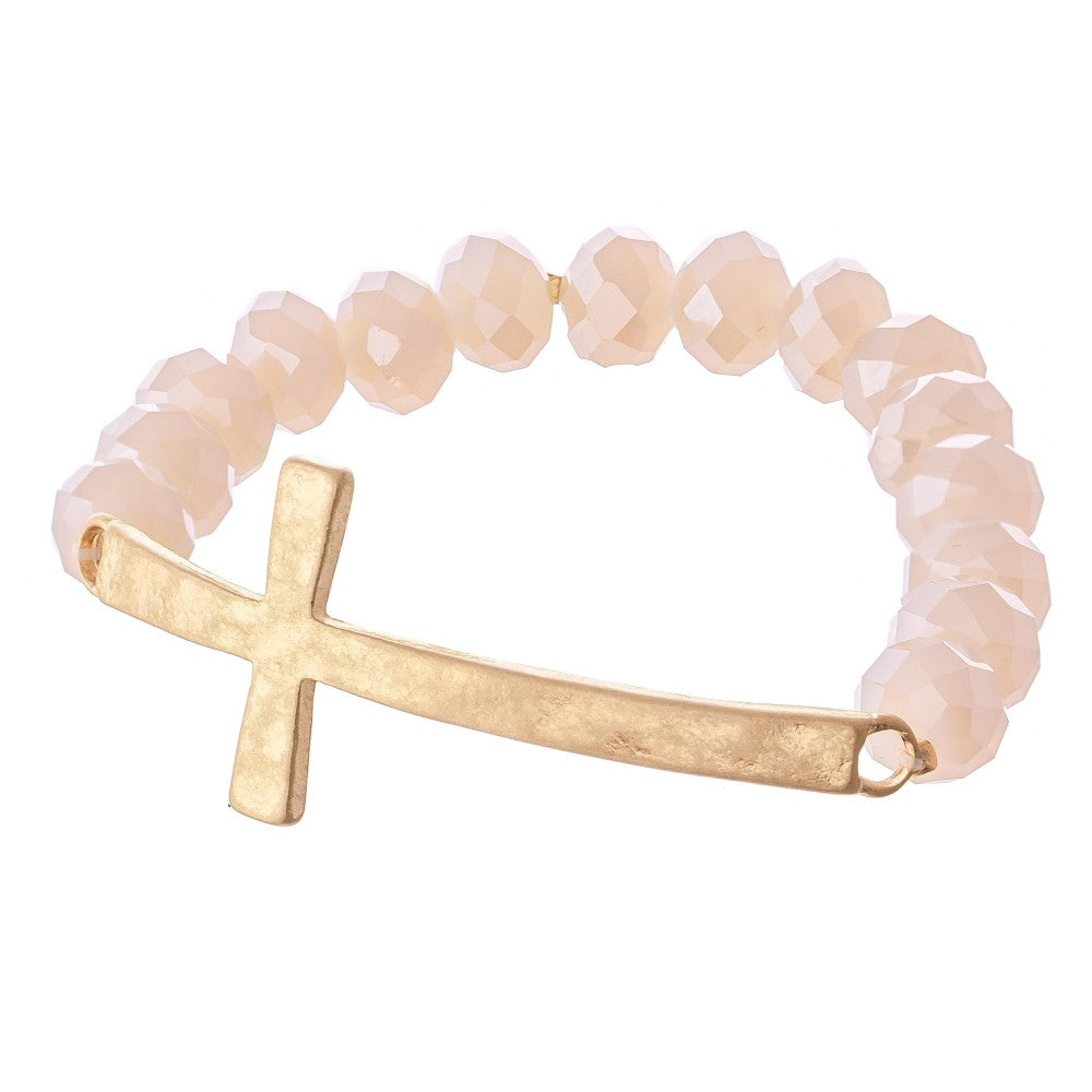 Facet Bead Cross Bracelet
