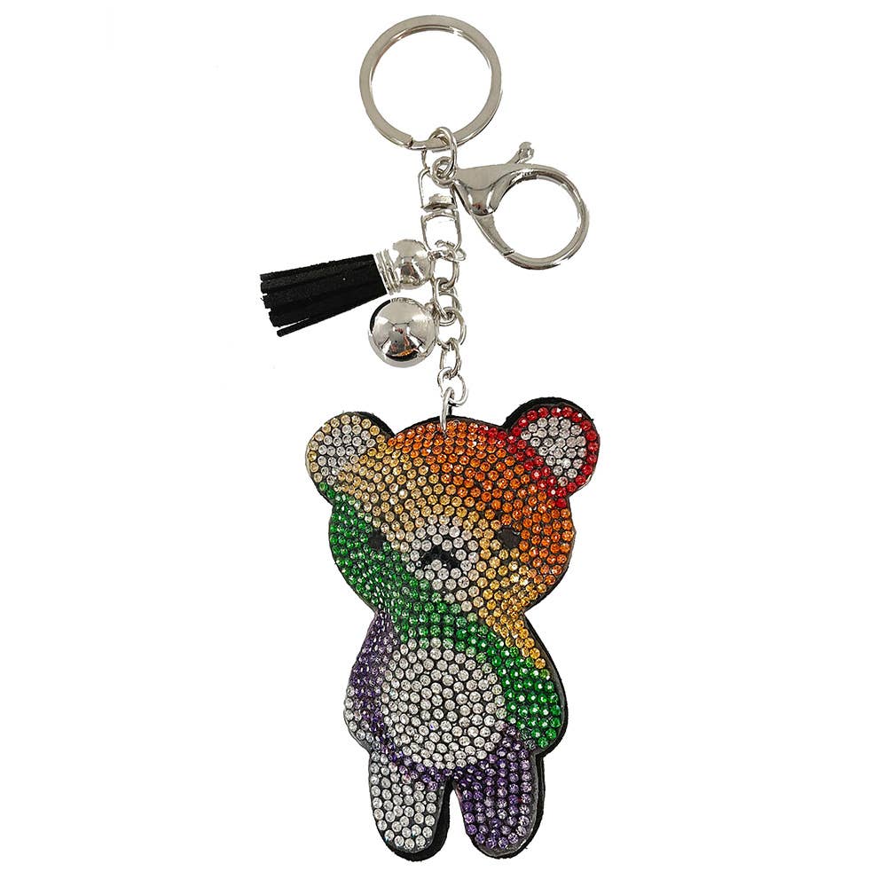 Rainbow Bear Keychain