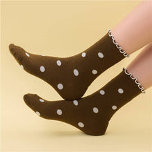 Ruffled Polka Dot Crew Socks
