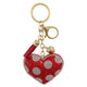 Polka Dot Heart Keychain