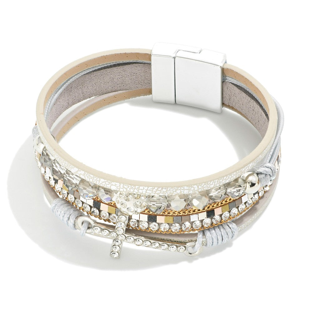 Layered Cross Magnetic Bracelet