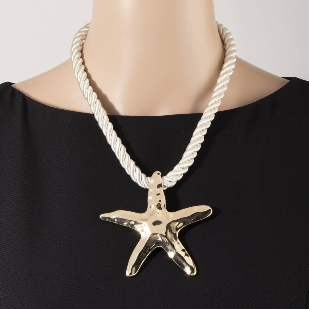 Twisted Cord Starfish Necklace